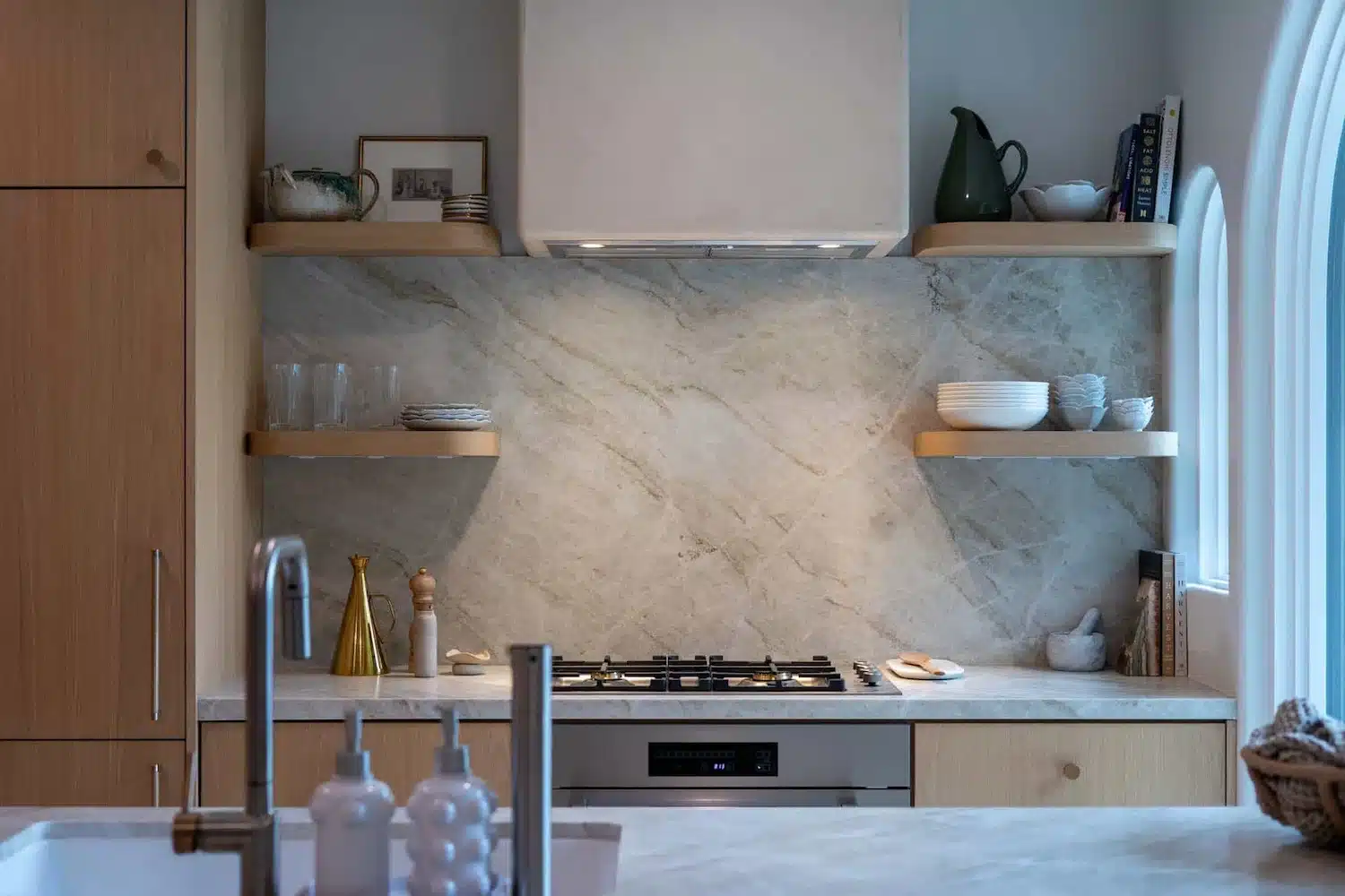 ADU Kitchen Stove & Shelves - Ground Up Builders