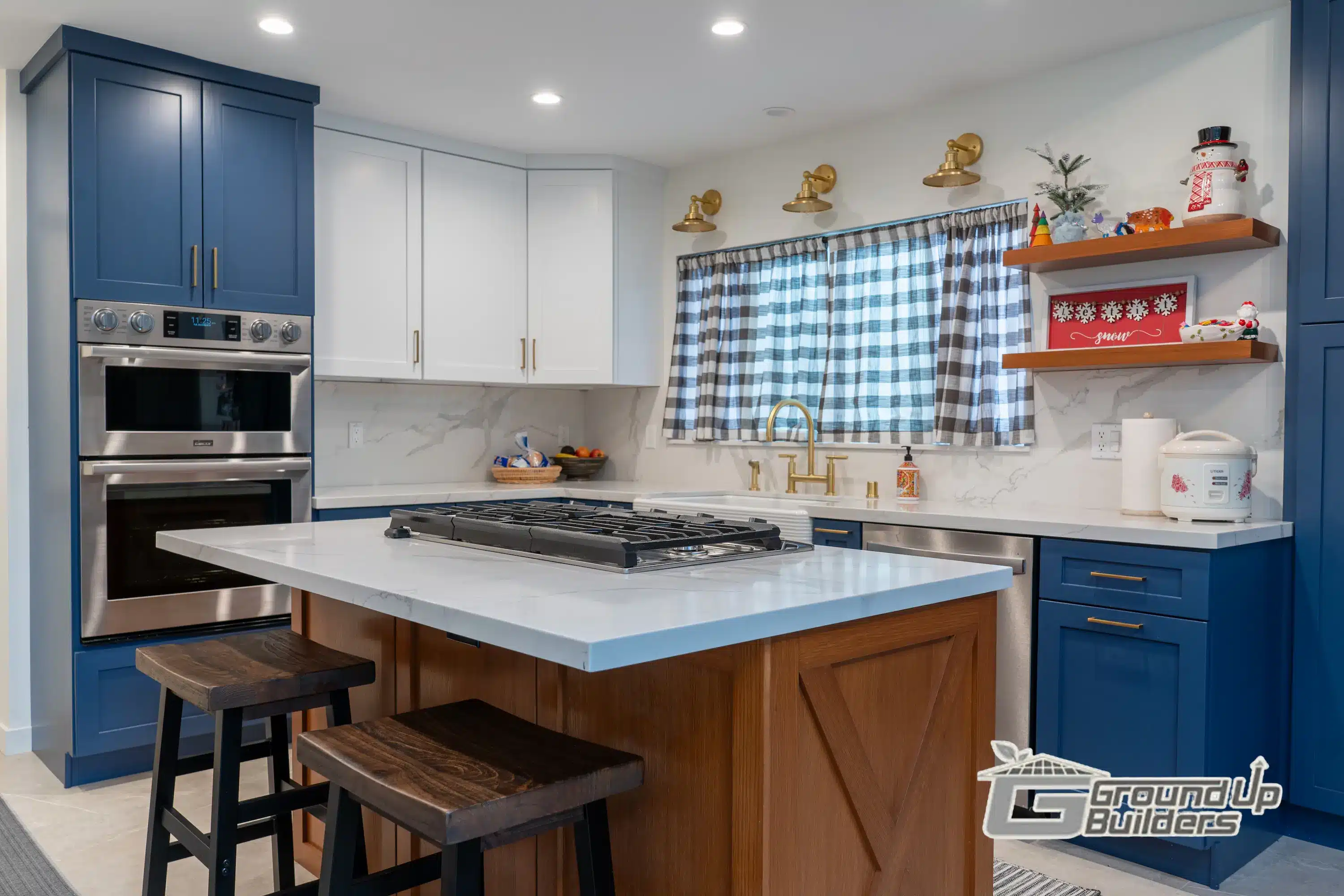 Blue & Wood Kitchen Remodel