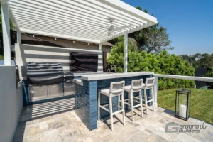 Outdoor Bar & Grill Area with Pergola- Ground Up Builders