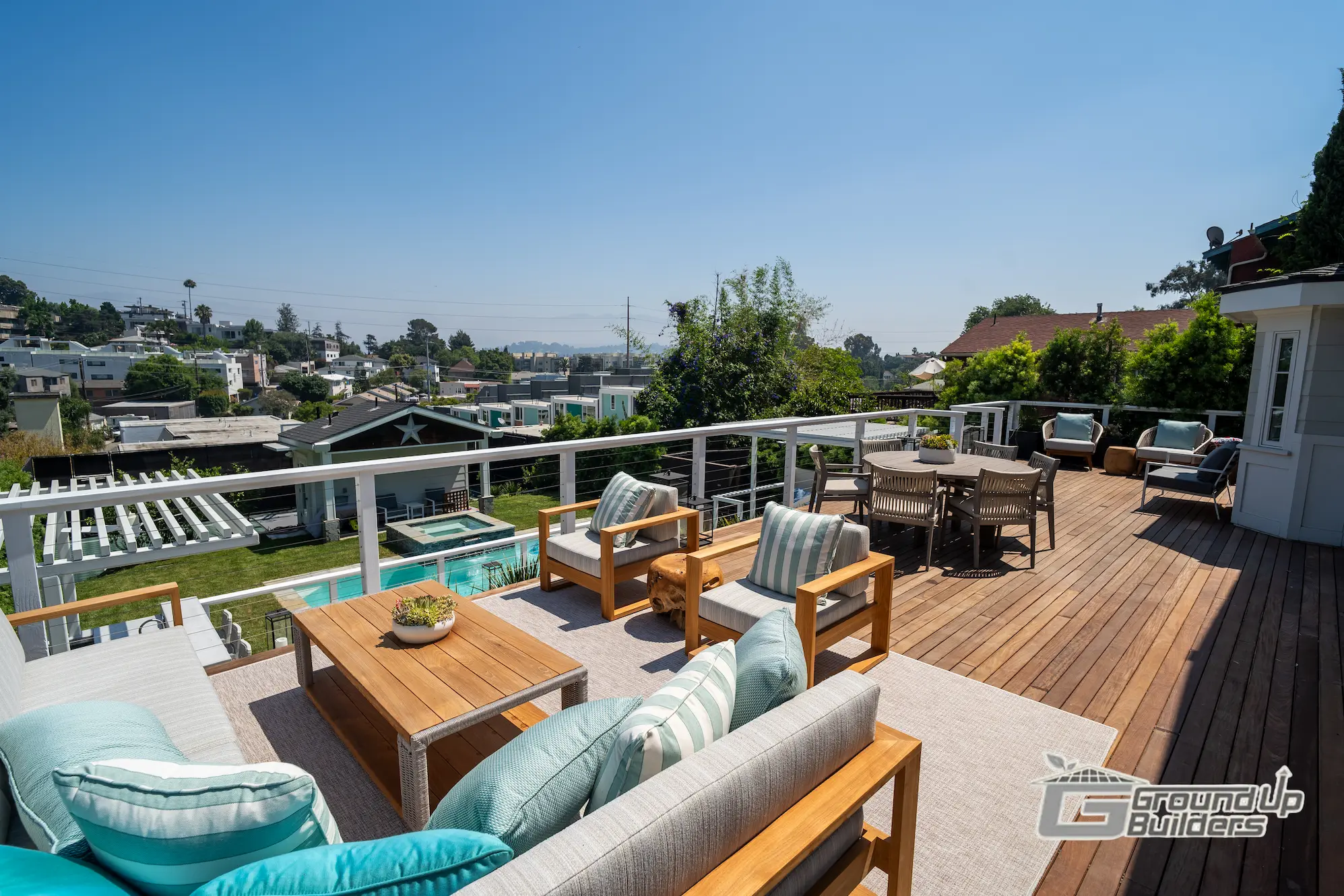 Scenic Deck with Outdoor Lounge & Dining- Ground Up Builders