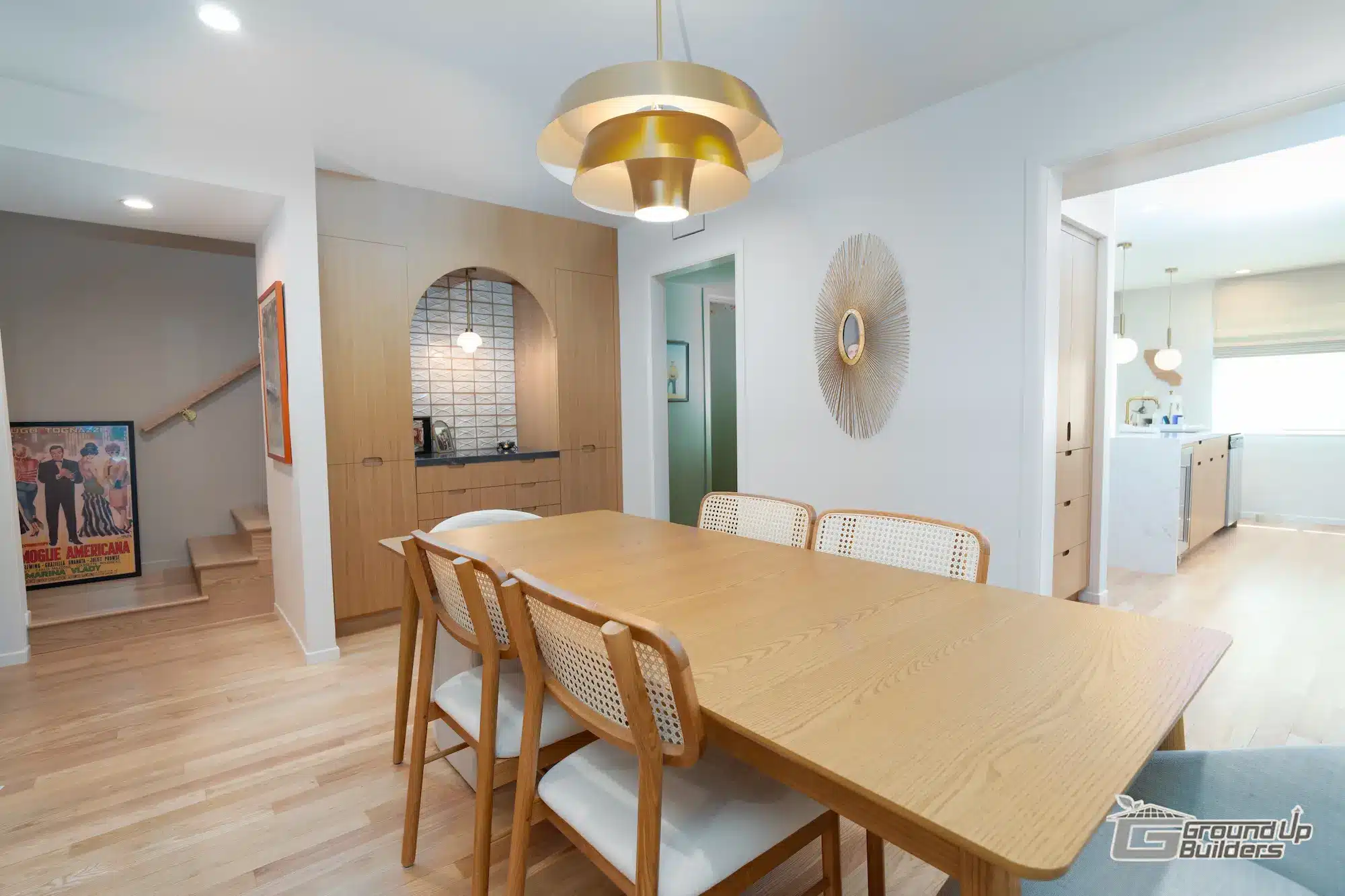 Dining Room with Custom Bar- Ground Up Builders