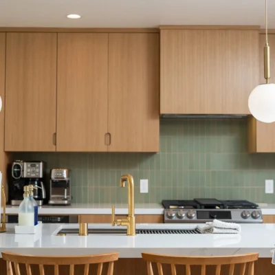 Kitchen Island and Brass Accents- Ground Up Builders
