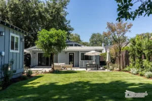 Outdoor Patio with Dining and Lounge Area- Ground Up Builders