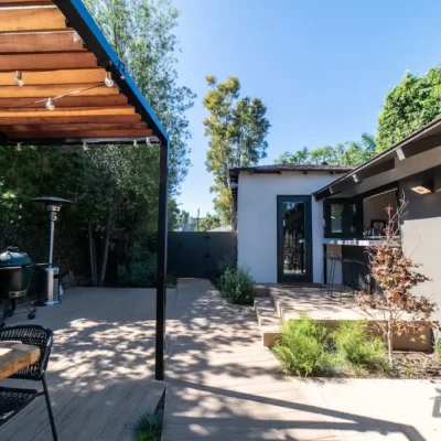 Backyard Patio with Pergola and Outdoor Kitchen | Ground Up Builders