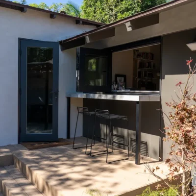 Outdoor Bar with Pass-Through Window | Ground Up Builders