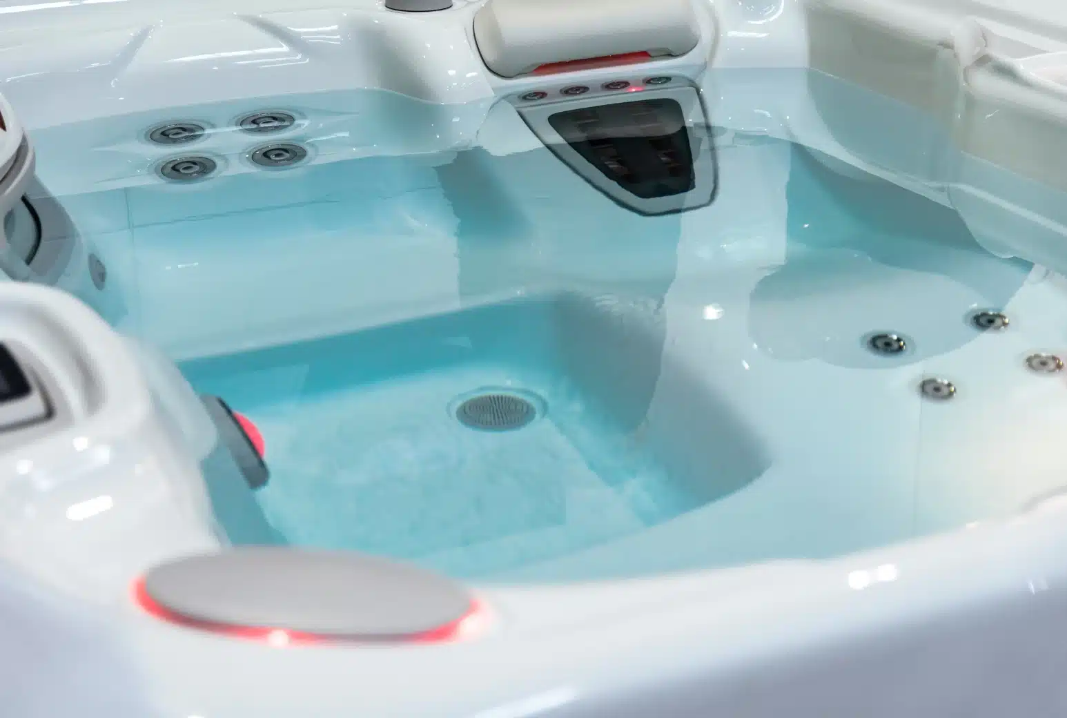 Modern hot tub installation by Ground Up Builders