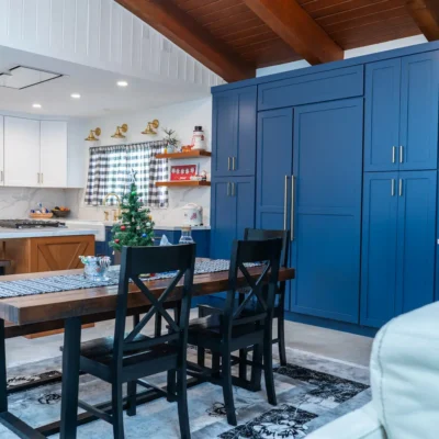 Blue themed kitchen