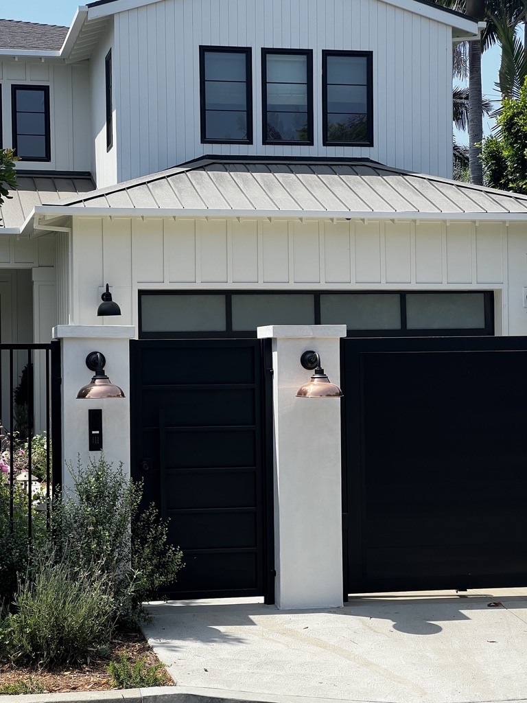 Entry gate after in a lighting project in Valley Village, Los Angeles