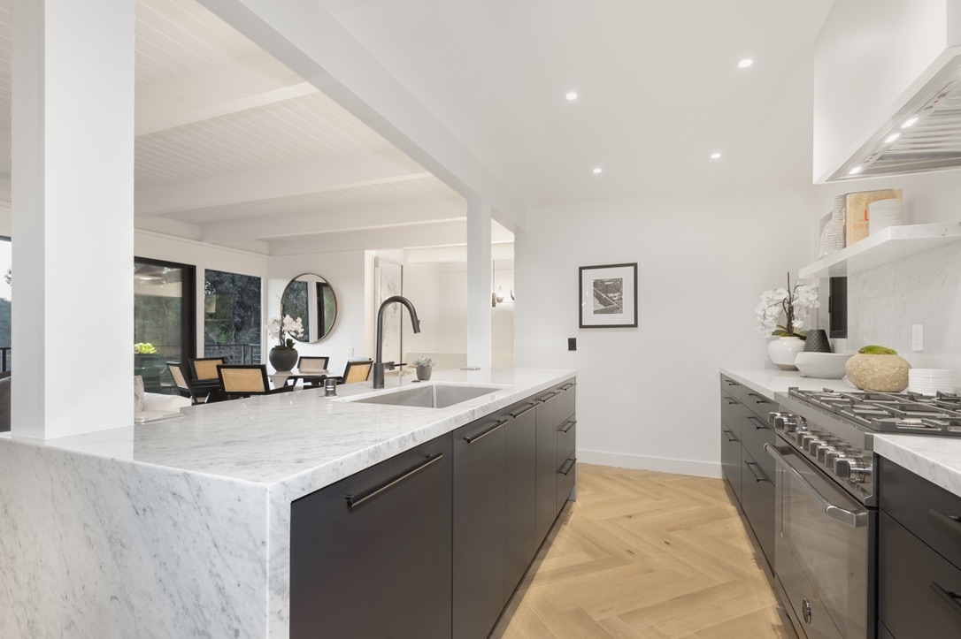 Kitchen after in a full home remodel project in Laurel Canyon, Los Angeles