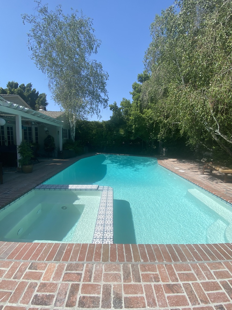 Pool after in a pool remodel project in Valley Village, Los Angeles