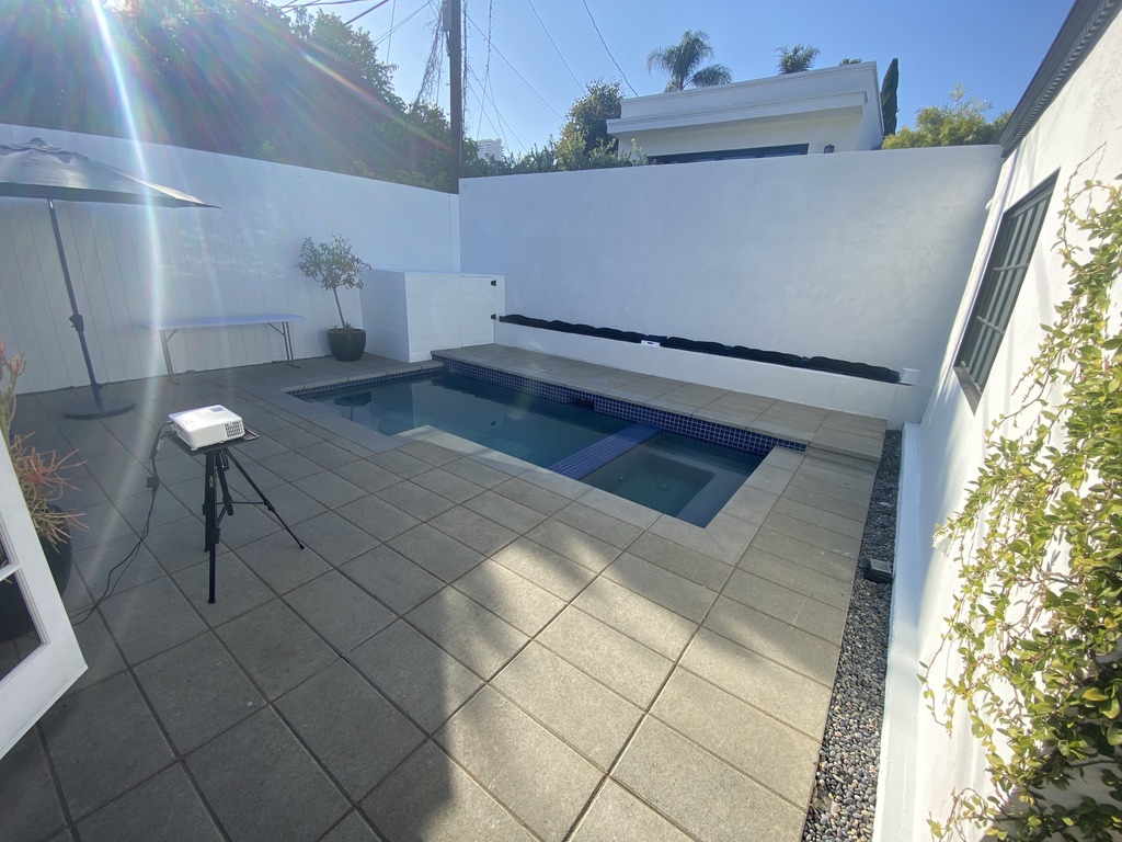 Pool and deck after in a pool and hardscape project in West Hollywood