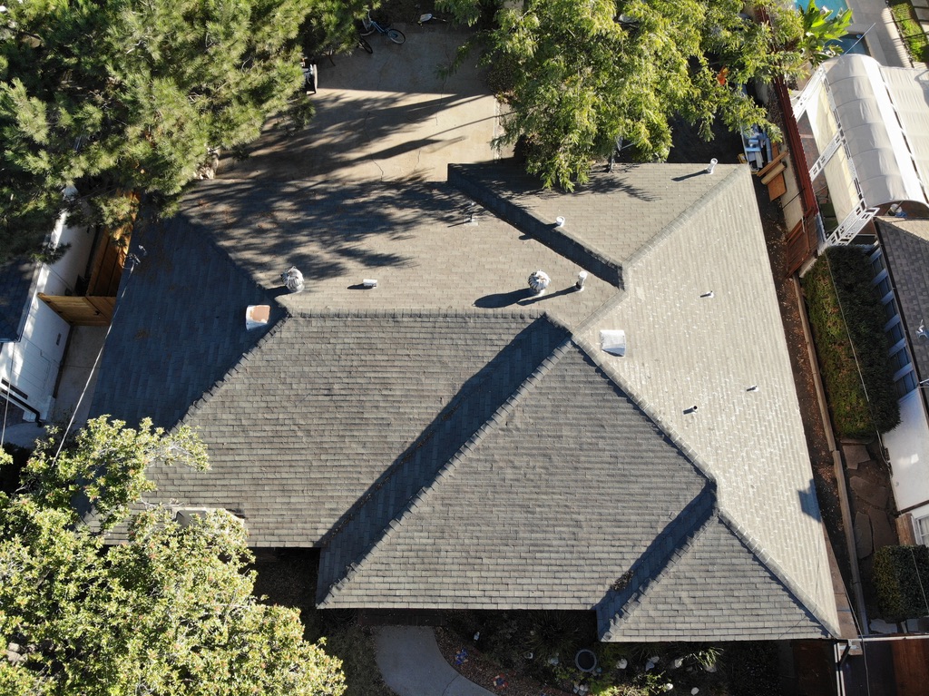 Roof after in a roof redeck project in East Pasadena, Pasadena