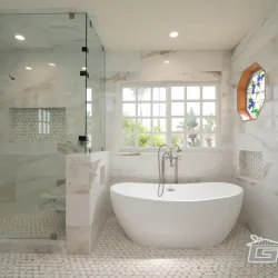 Luxury Bathroom Remodel with Soaking Tub- Ground Up Builders