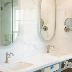 Modern Dual Vanity Bathroom- Ground Up Builders